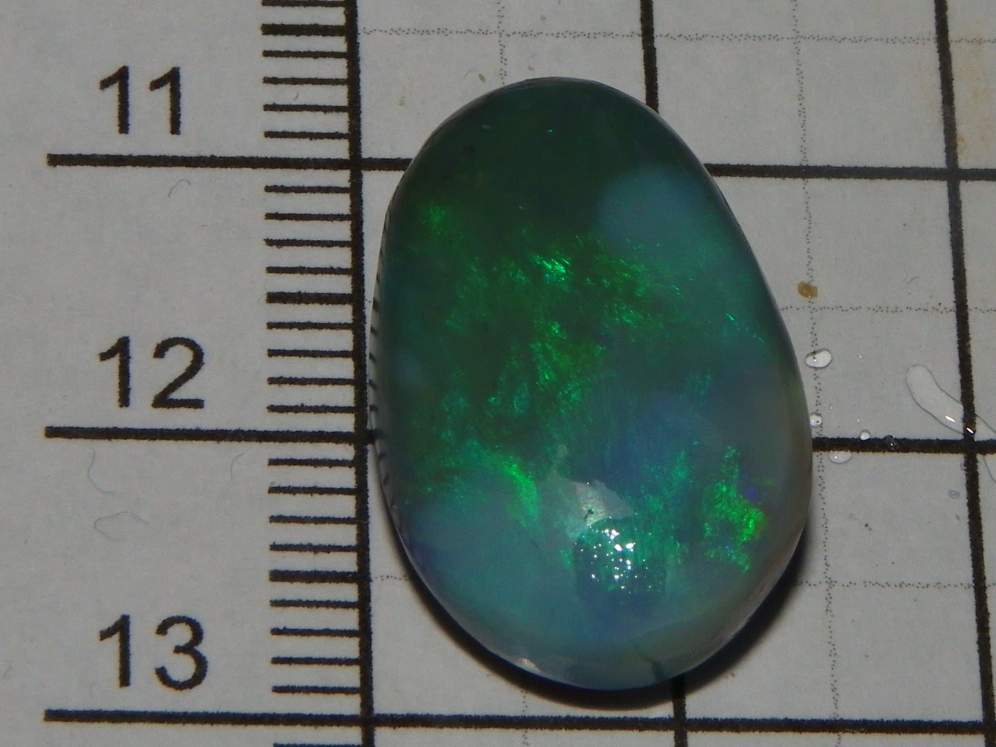 Nice Dark Base Lightning Ridge Opal Rub/Preform 13.3cts Green Fires Australia :)