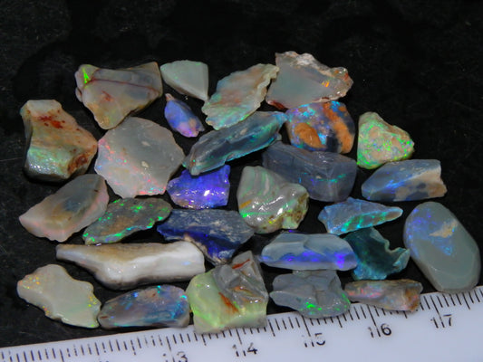 Nice Rough Lightning Ridge Opal Parcel 72.5cts Seam/Mixed Base Fires Australia