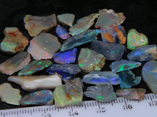 Nice Rough Lightning Ridge Opal Parcel 72.5cts Seam/Mixed Base Fires Australia