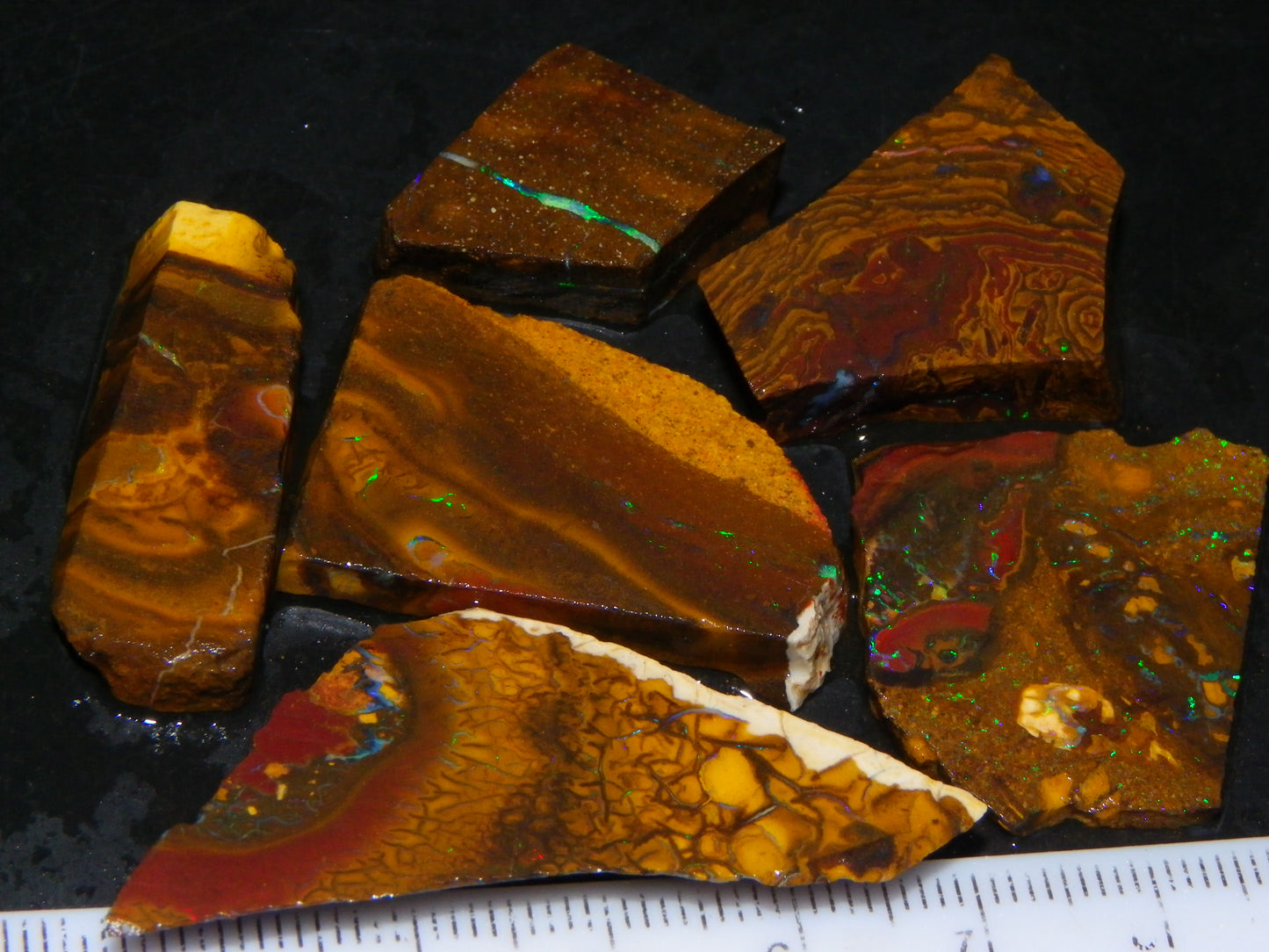 Nice Sliced Koroit/Boulder Opal Parcel 106cts Queensland Australia Greens/Patterns