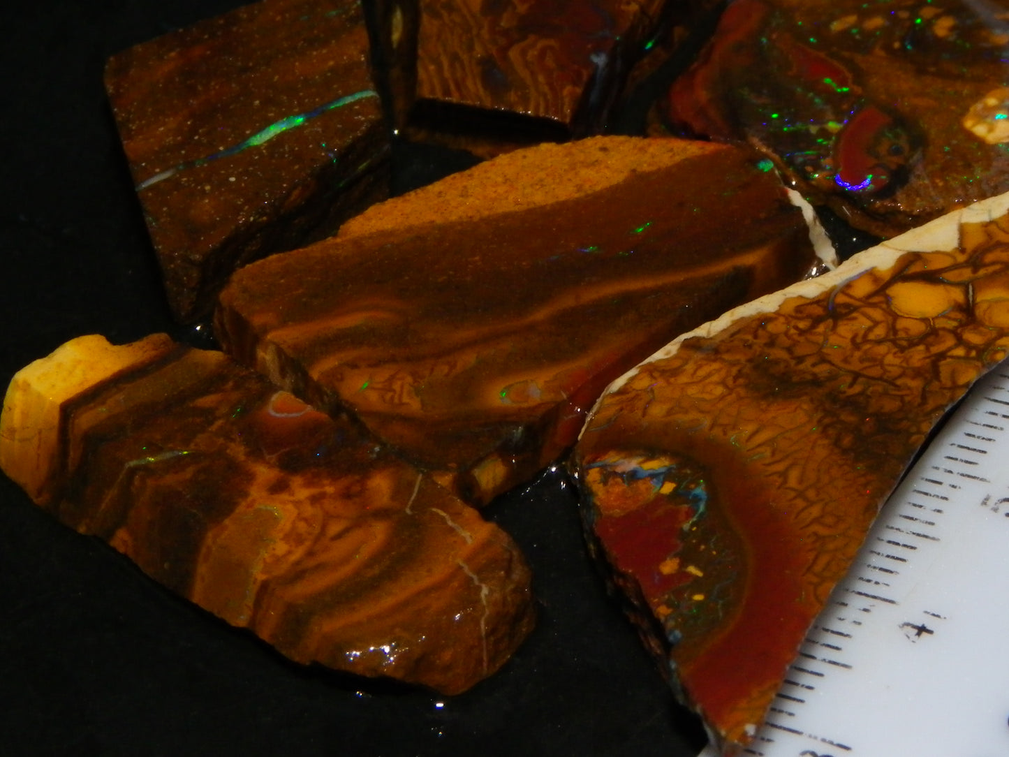 Nice Sliced Koroit/Boulder Opal Parcel 106cts Queensland Australia Greens/Patterns