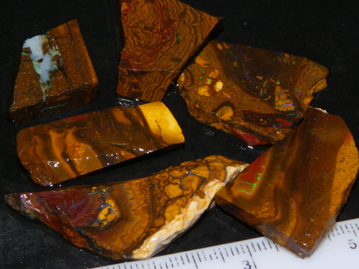 Nice Sliced Koroit/Boulder Opal Parcel 106cts Queensland Australia Greens/Patterns