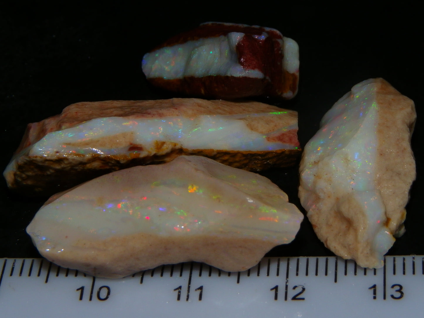 Nice Rough Opal Specimens/Seam 58.5cts Coober Pedy Australia Multicolours