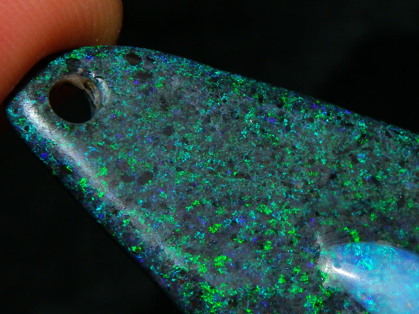 Nice Andamooka Matrix+Crystal Opal Pendant Combo 27.5cts Green/Blues :) Australia