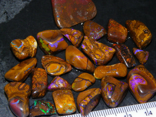 Nice Rubbed/Tumbled Koroit Opal Parcel 160cts Purple/Blue/Greens :) Queensland Au