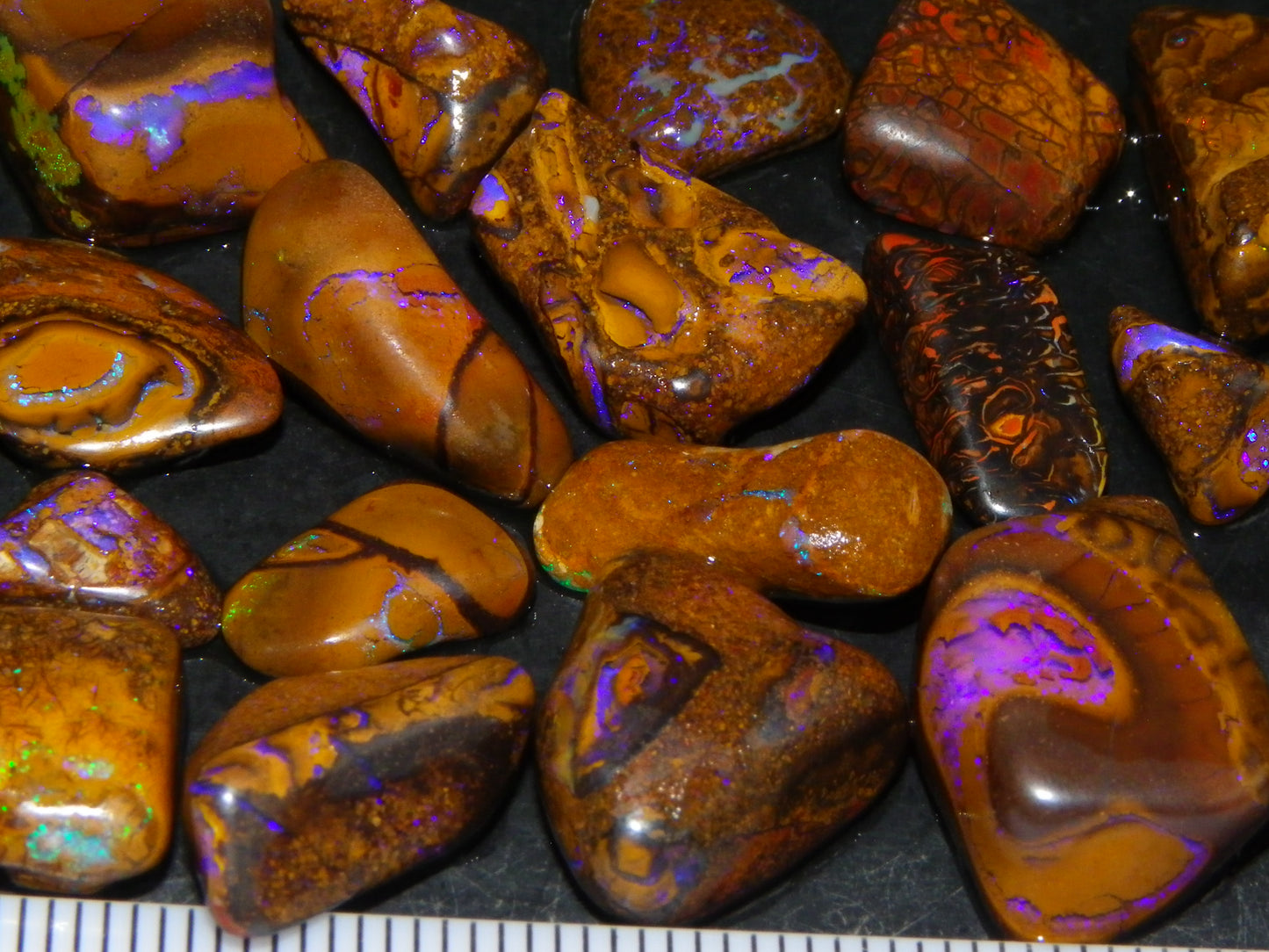 Nice Rubbed/Tumbled Koroit Opal Parcel 160cts Purple/Blue/Greens :) Queensland Au