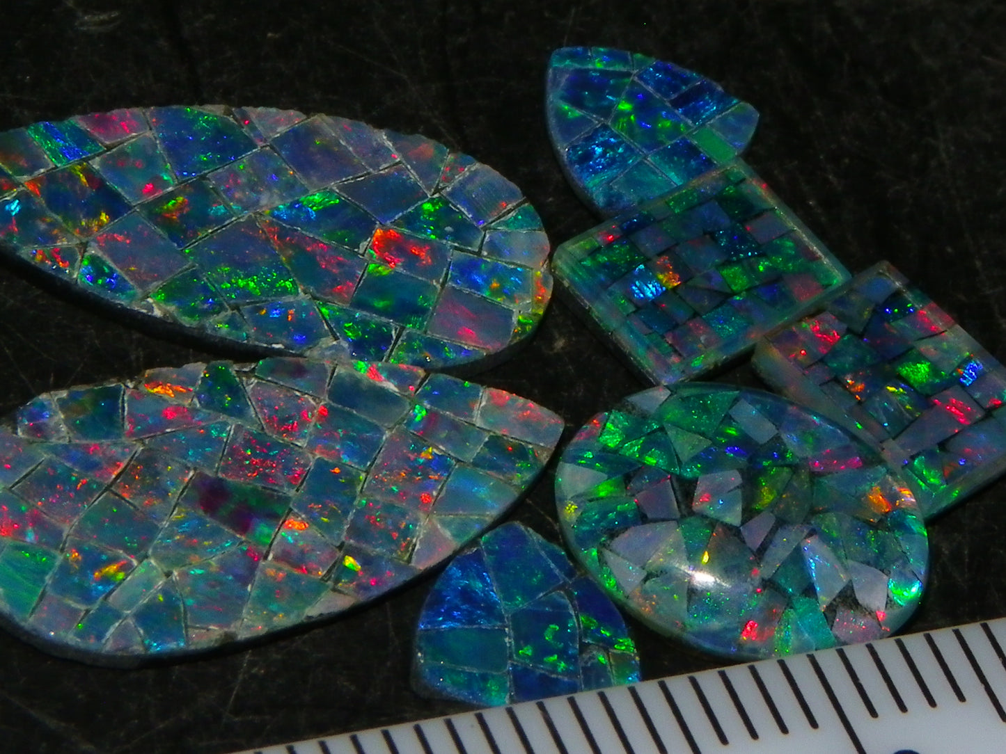 Nice Mosaic opal Doublet/Triplet Parcel 11.05cts Mixed Sizes/Shapes Australia