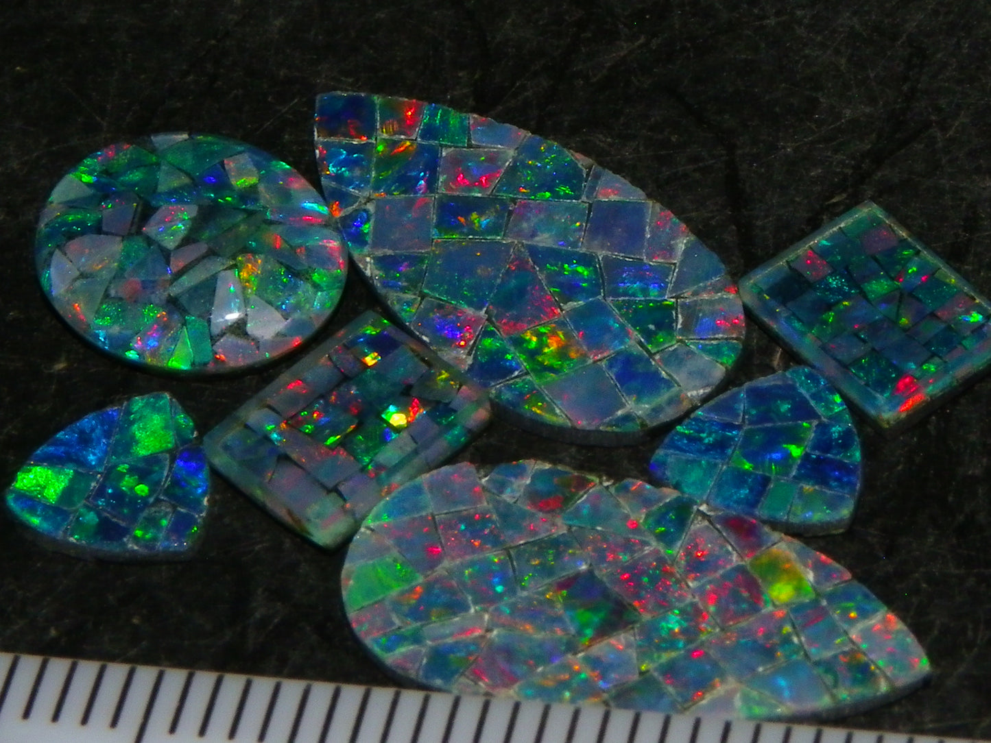 Nice Mosaic opal Doublet/Triplet Parcel 11.05cts Mixed Sizes/Shapes Australia