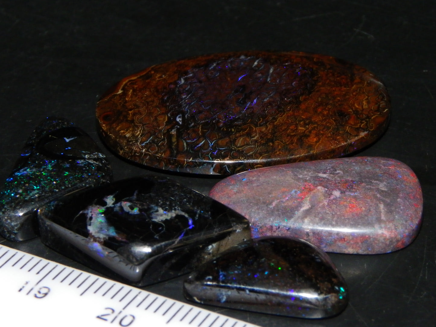 5 Nice Cut/Polished Opals 70.95cts Queensland/Australia Fires :)