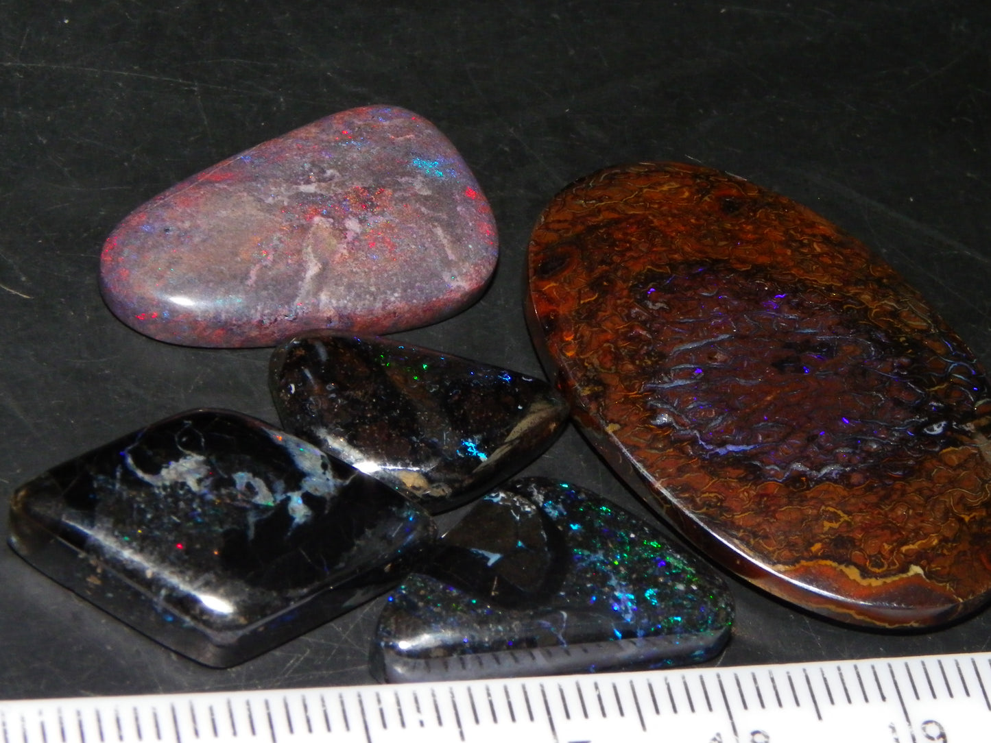 5 Nice Cut/Polished Opals 70.95cts Queensland/Australia Fires :)