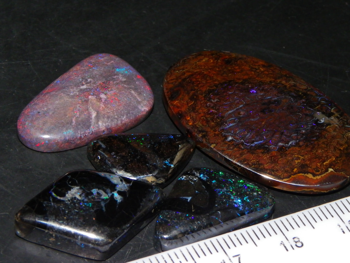 5 Nice Cut/Polished Opals 70.95cts Queensland/Australia Fires :)