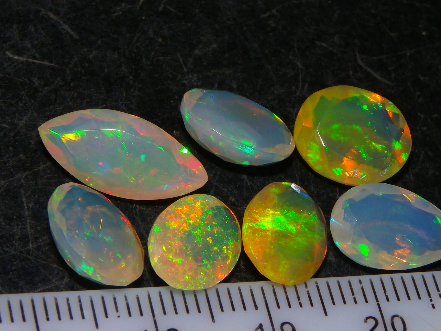 Nice Faceted Welo Crystal Opal Parcel 13.38cts Multicolours 7x stones Ethiopia