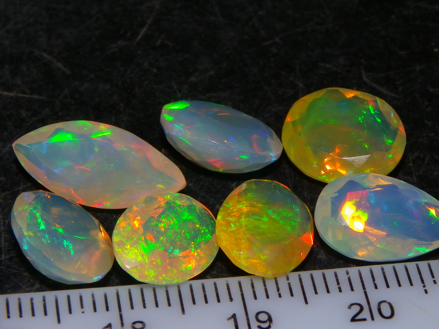 Nice Faceted Welo Crystal Opal Parcel 13.38cts Multicolours 7x stones Ethiopia
