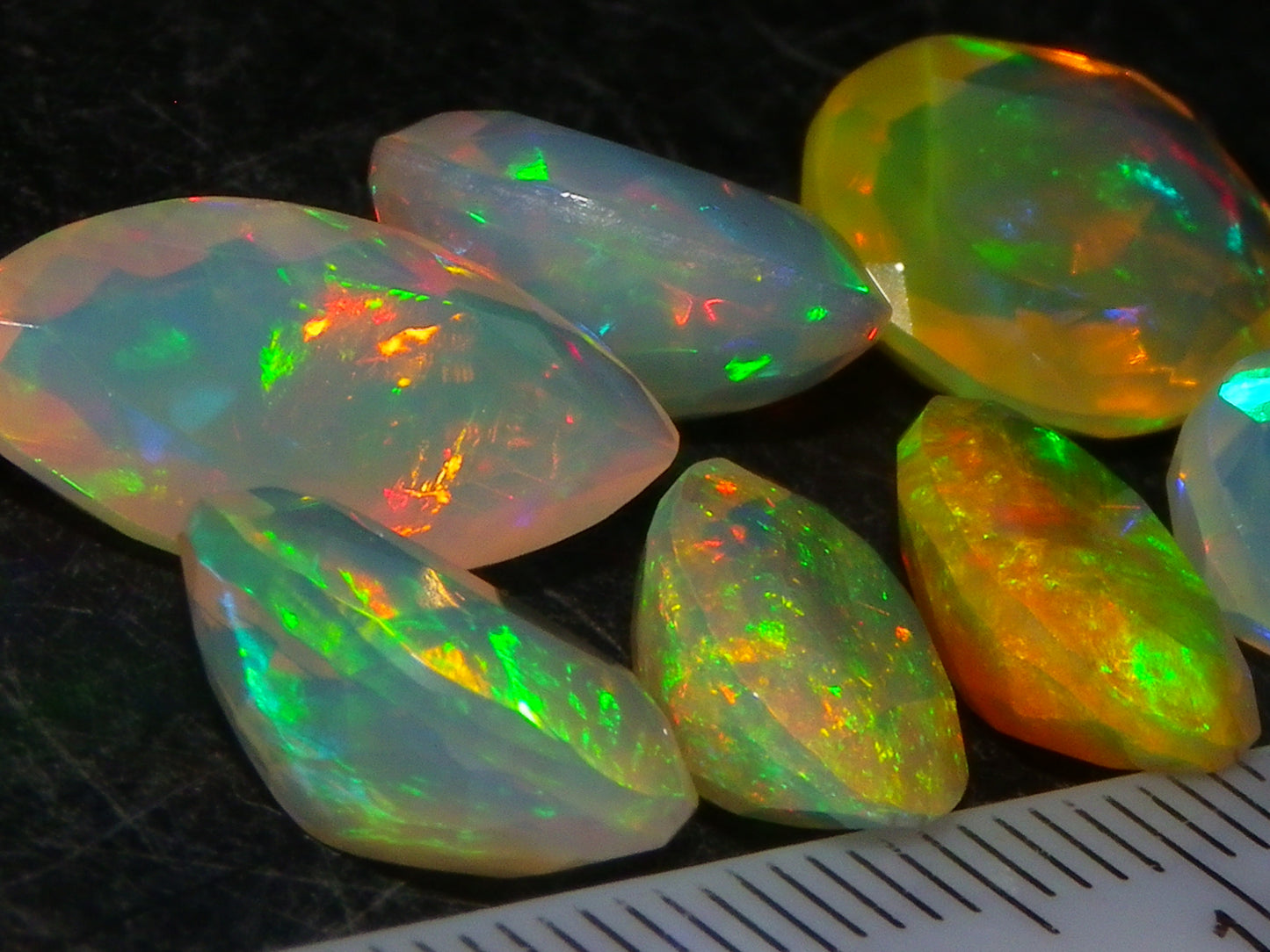 Nice Faceted Welo Crystal Opal Parcel 13.38cts Multicolours 7x stones Ethiopia