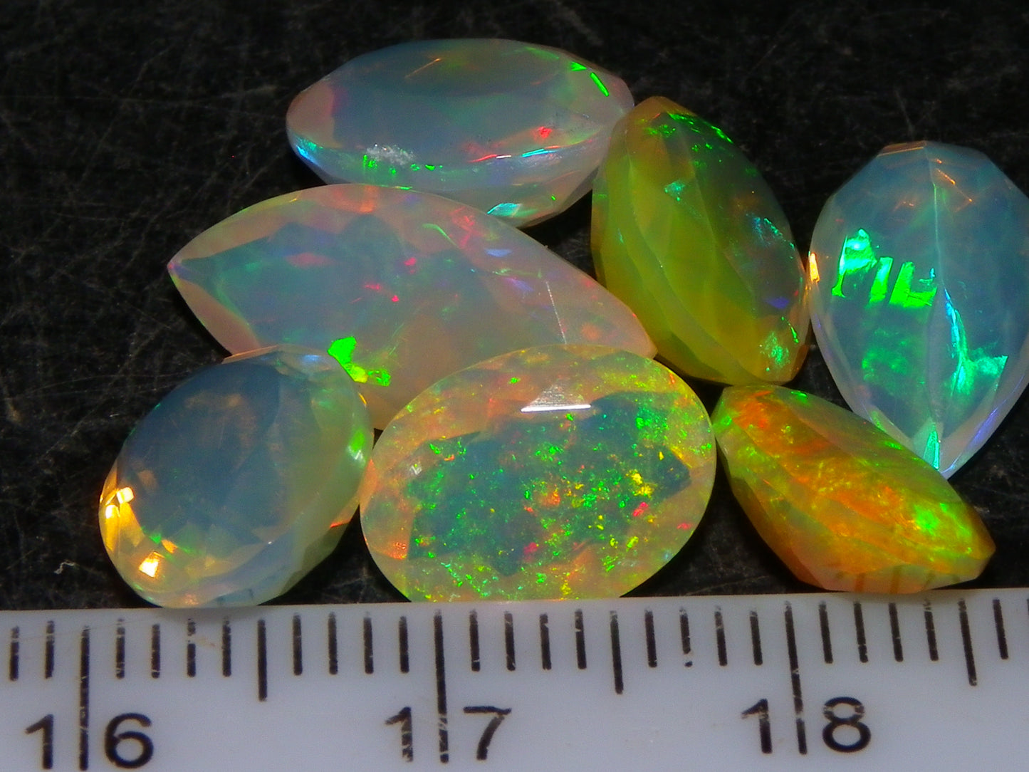 Nice Faceted Welo Crystal Opal Parcel 13.38cts Multicolours 7x stones Ethiopia