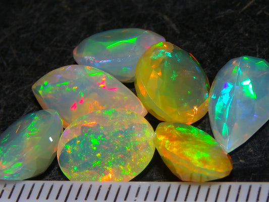 Nice Faceted Welo Crystal Opal Parcel 13.38cts Multicolours 7x stones Ethiopia