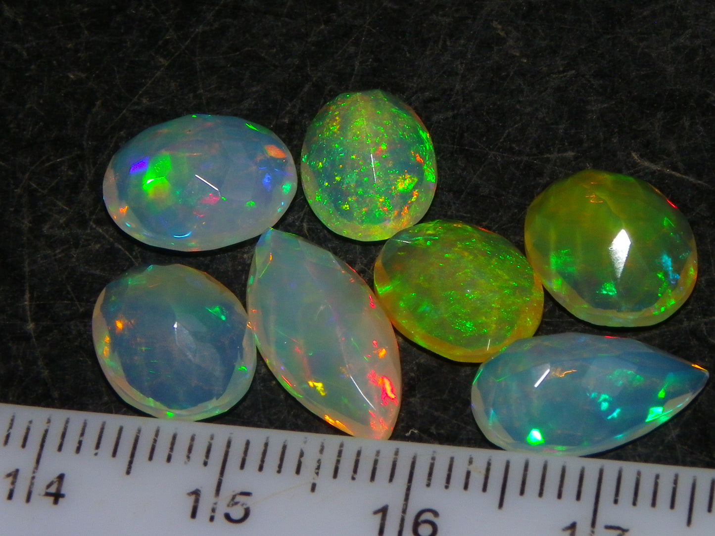 Nice Faceted Welo Crystal Opal Parcel 13.38cts Multicolours 7x stones Ethiopia