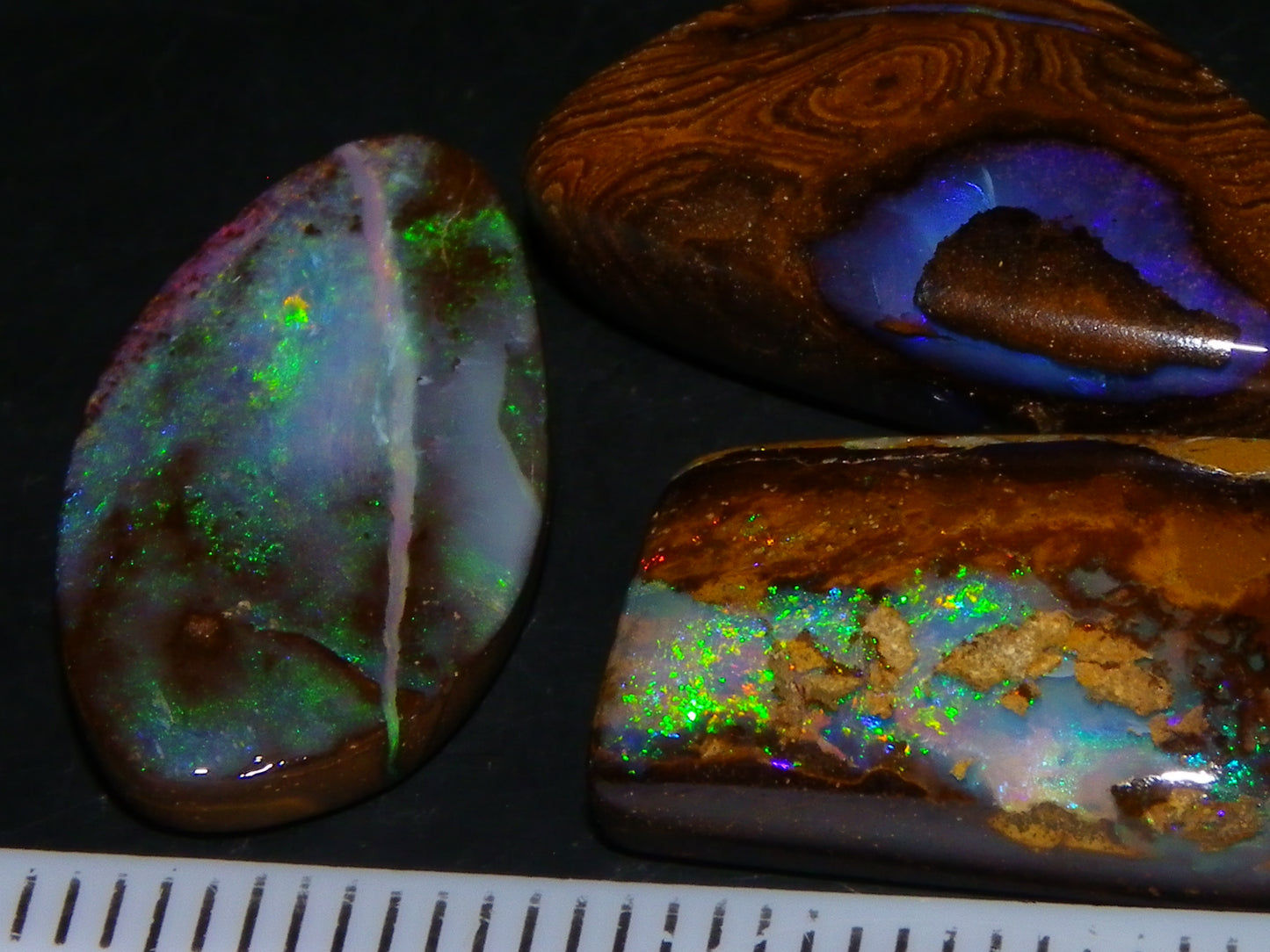 4 Nice Cut/Polished Boulder Opals 43cts Queensland Australia Some Fires Au