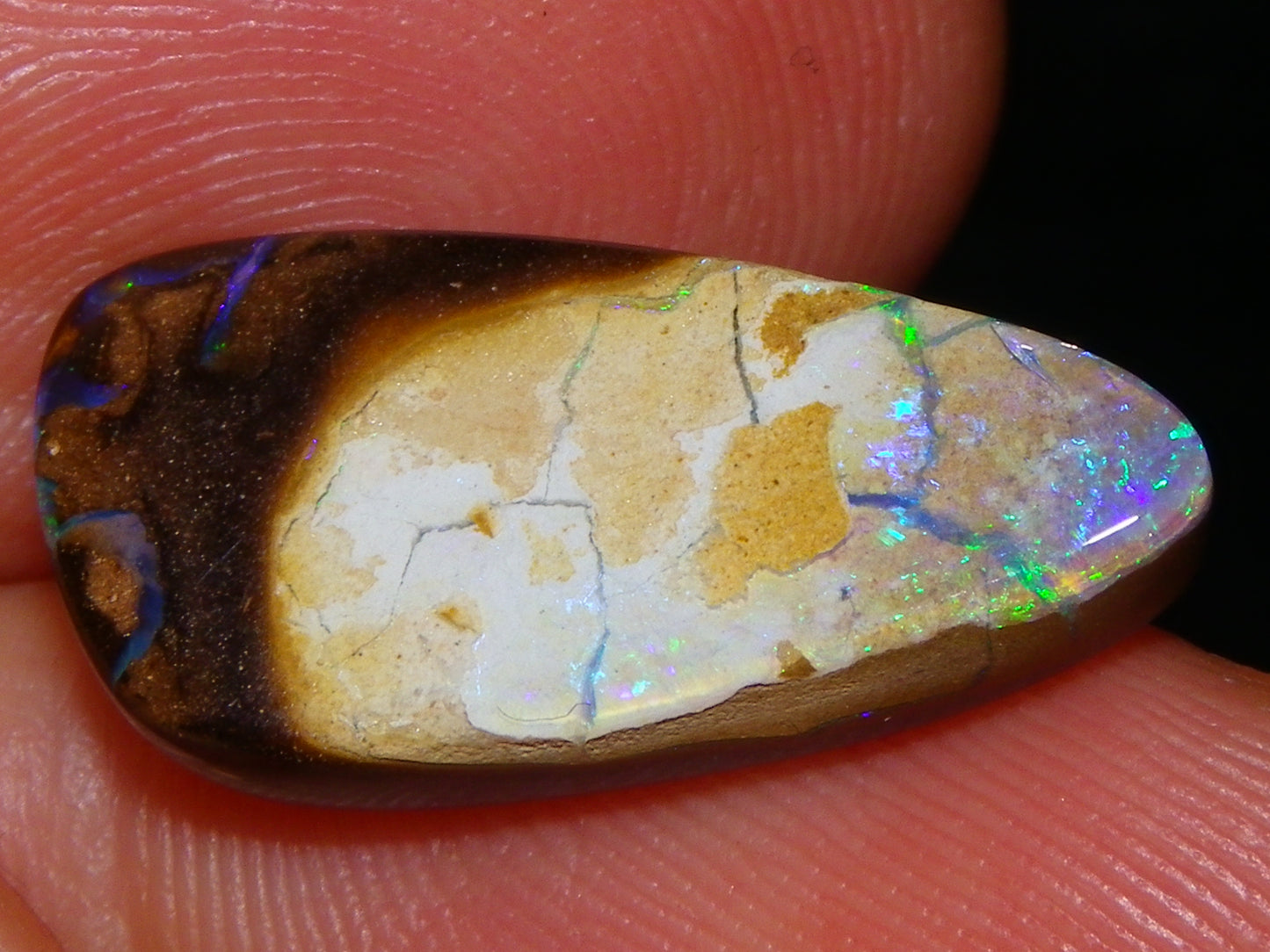 4 Nice Cut/Polished Boulder Opals 43cts Queensland Australia Some Fires Au