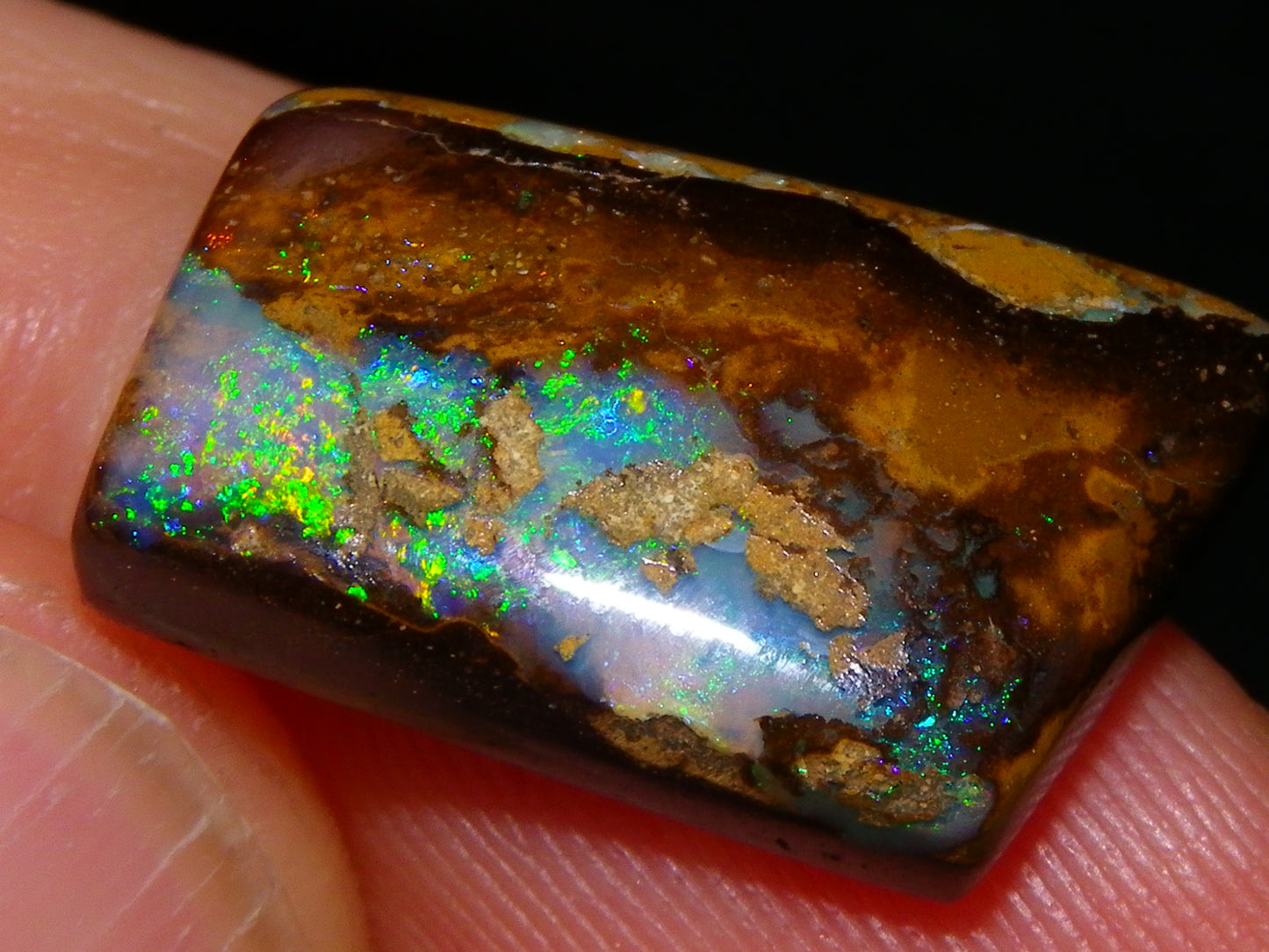 4 Nice Cut/Polished Boulder Opals 43cts Queensland Australia Some Fires Au