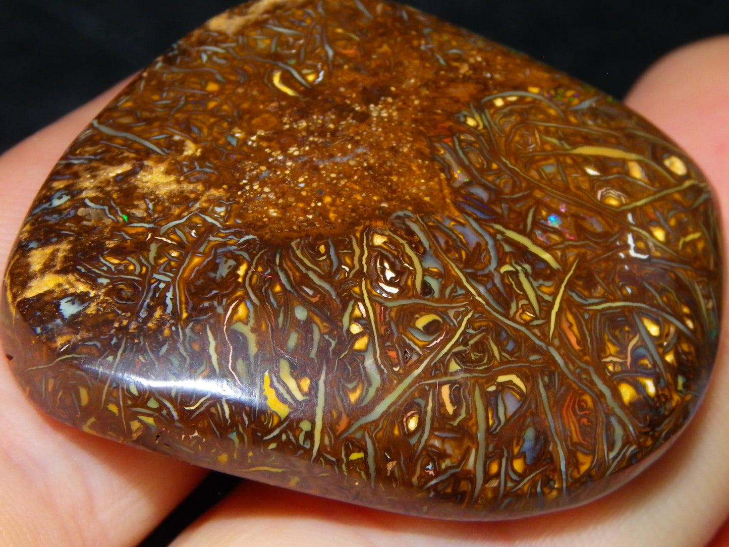 3 Nice Cut/Polished Koroit Opals 263cts Patterns/Some Fires Queensland Australia