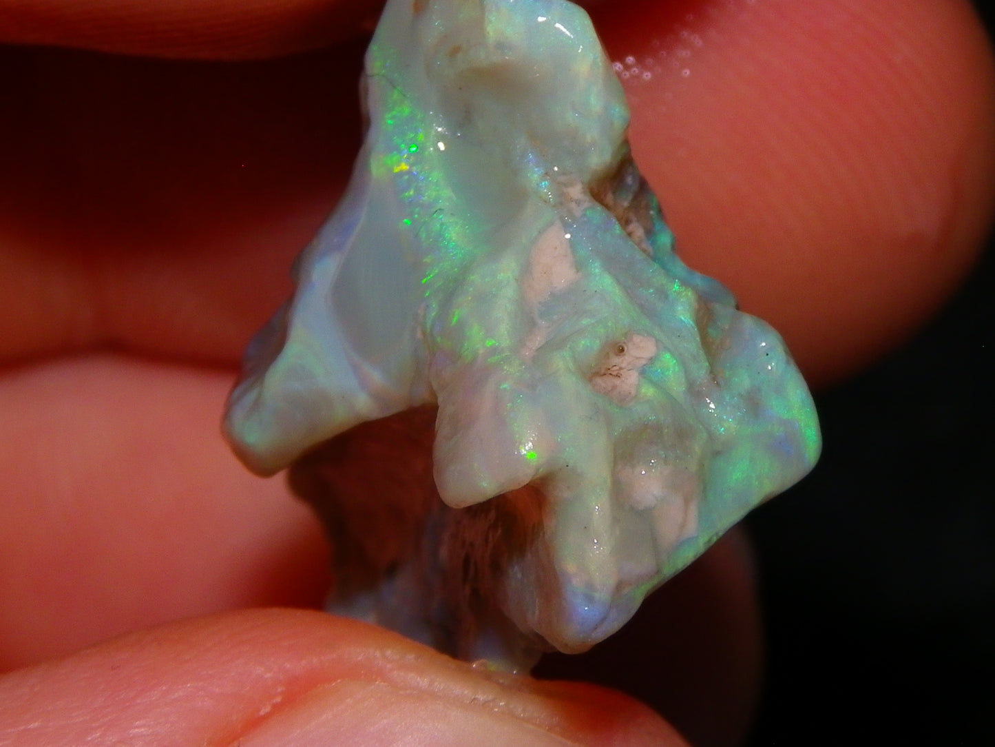 3 Nice Rough Lightning Ridge Opals 55cts Green/Blue Crystal/Grey Base Fires Au