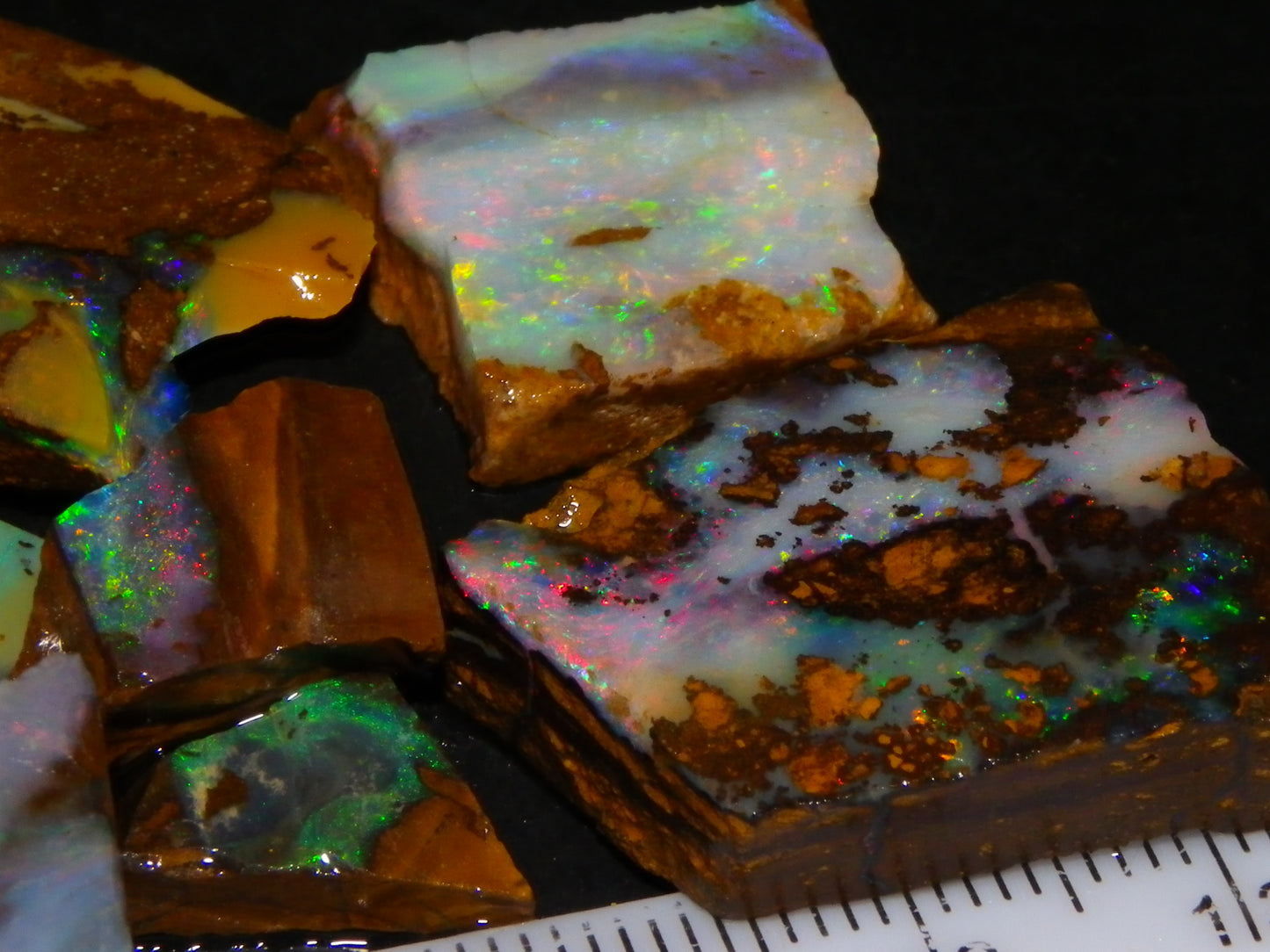 Nice Rough/Rubbed/Sliced Boulder Opal Parcel 113.4cts Queensland Australia Au