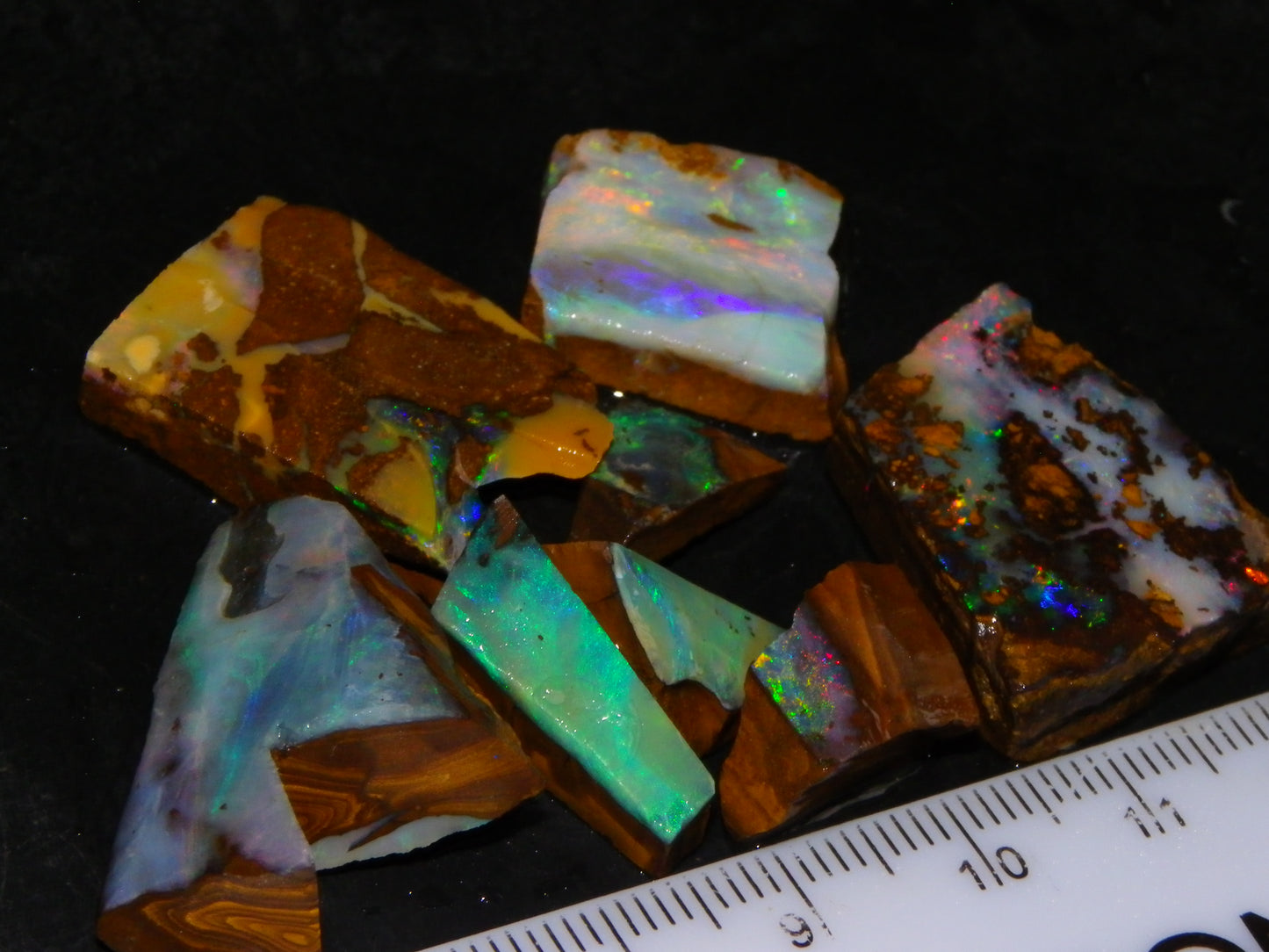 Nice Rough/Rubbed/Sliced Boulder Opal Parcel 113.4cts Queensland Australia Au