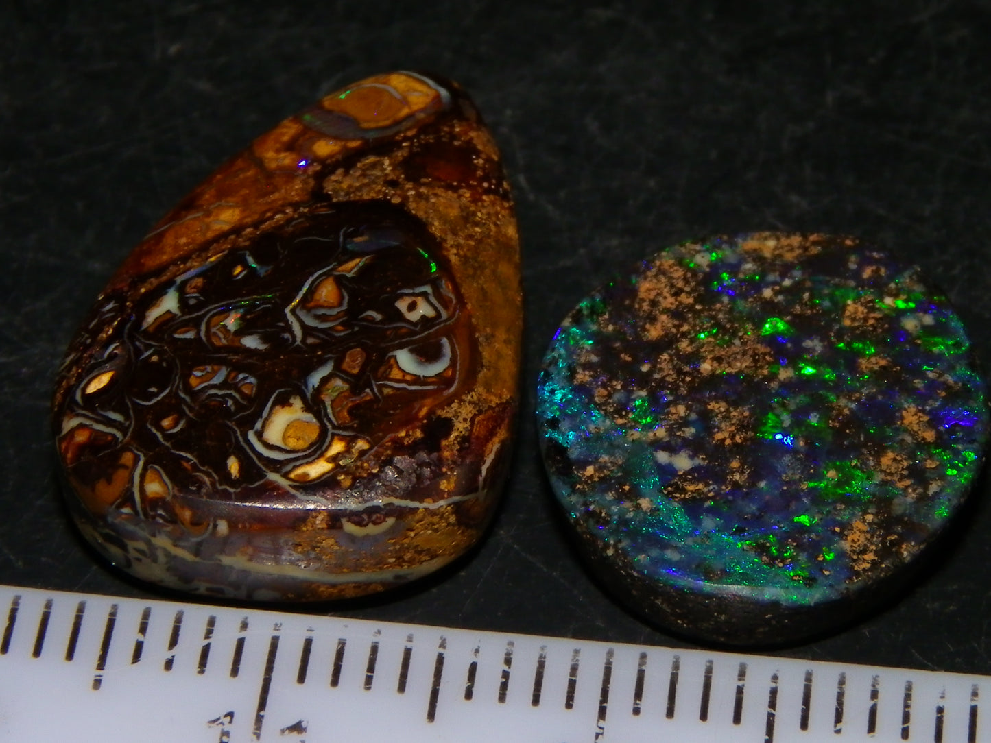 2 Cut/Polished Opal Cabs 21.15cts Koroit/Winton Queensland Australia