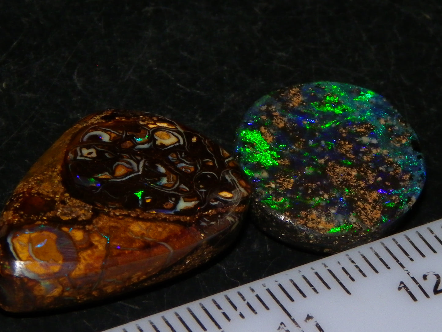 2 Cut/Polished Opal Cabs 21.15cts Koroit/Winton Queensland Australia