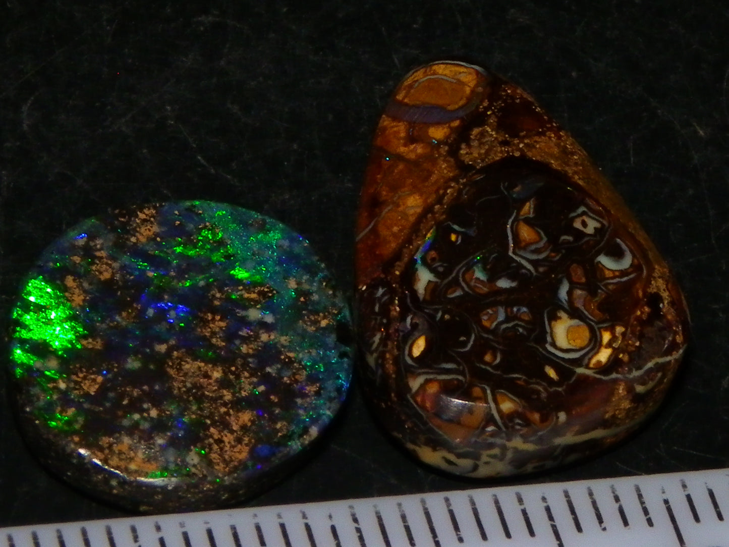 2 Cut/Polished Opal Cabs 21.15cts Koroit/Winton Queensland Australia