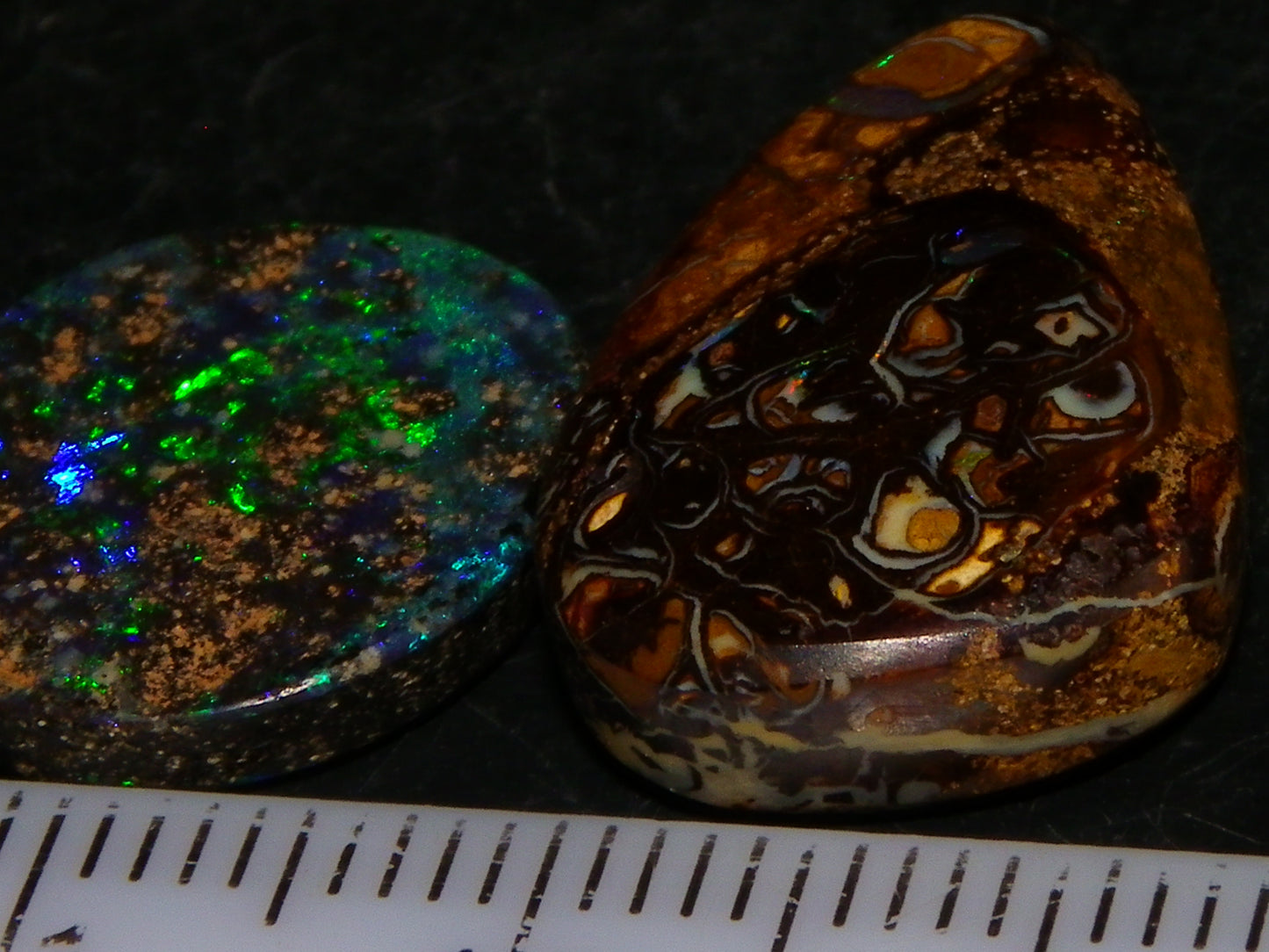 2 Cut/Polished Opal Cabs 21.15cts Koroit/Winton Queensland Australia