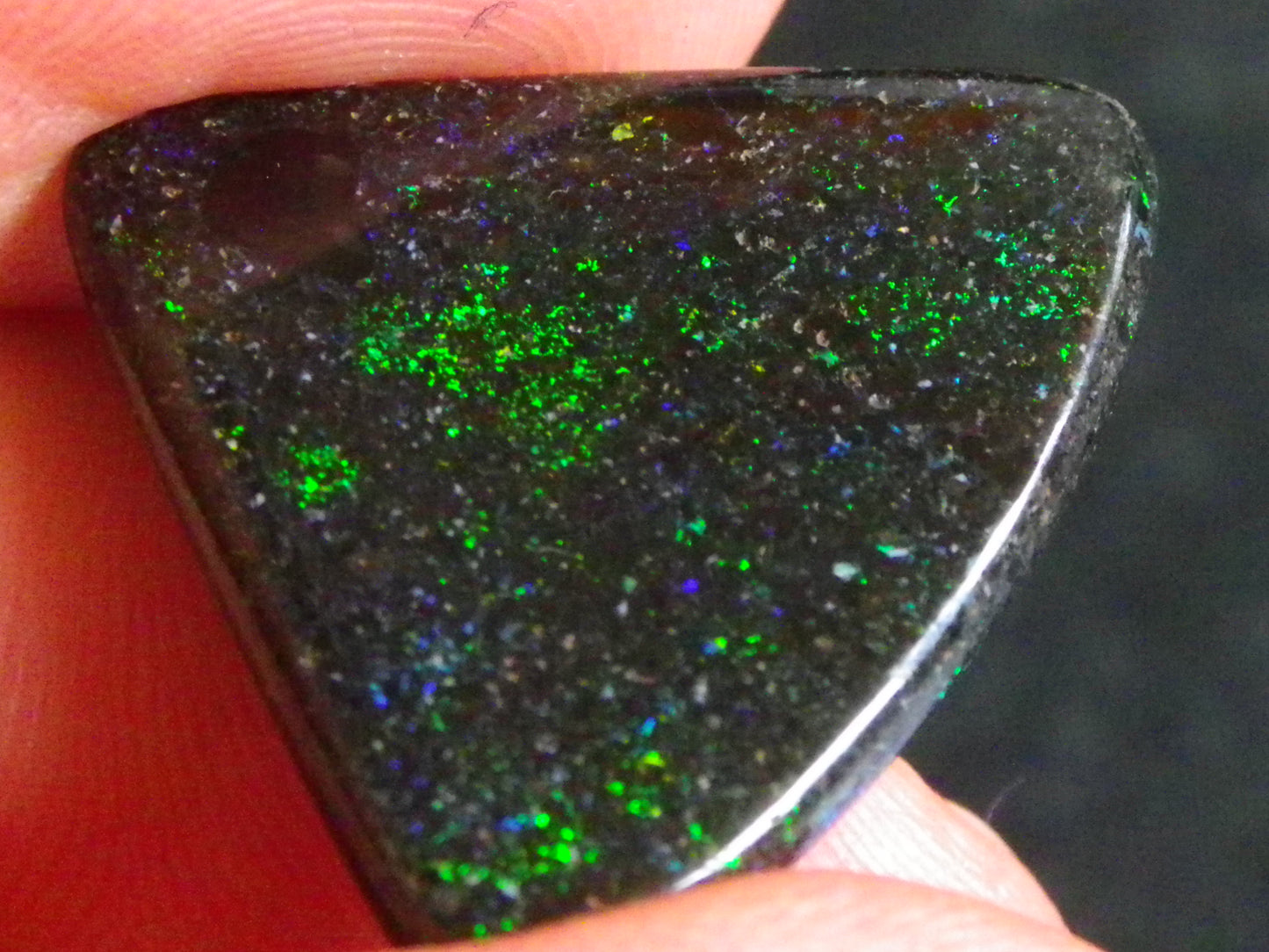 2 Nice Quality Andamooka Matrix Opal Cabs 16.2cts Blue/Green/red Fires Mixed Freeforms