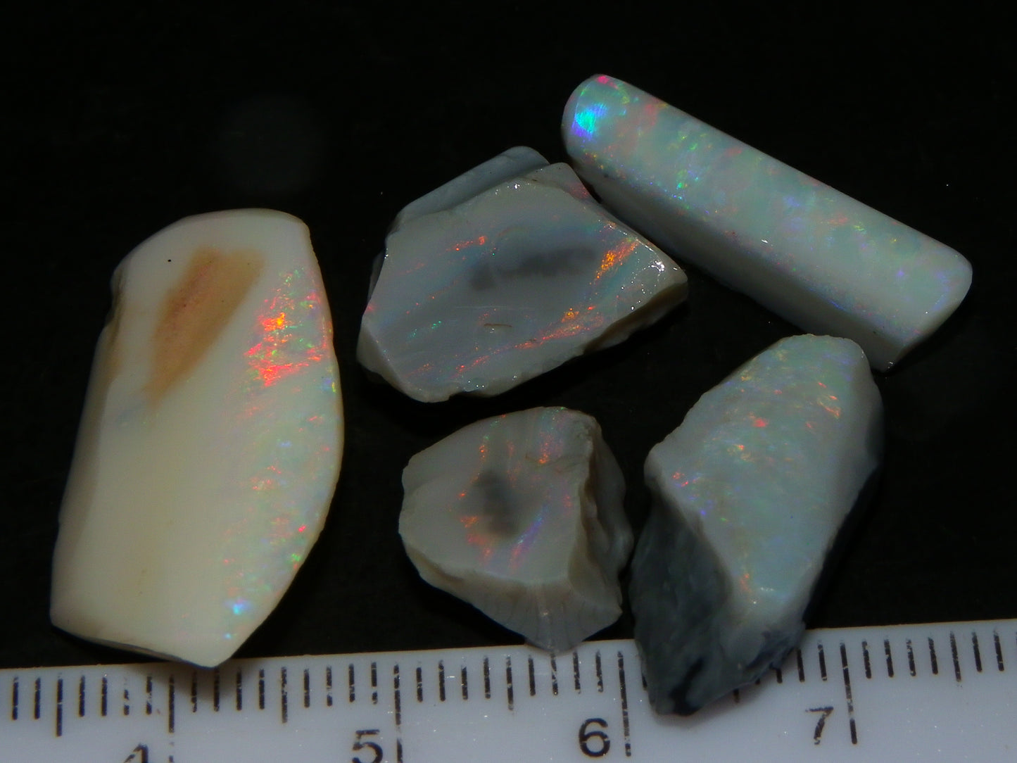 Nice Lightning Ridge Opal Grey/Light Rubs 41cts Pink/Green/Blue Fires Australia