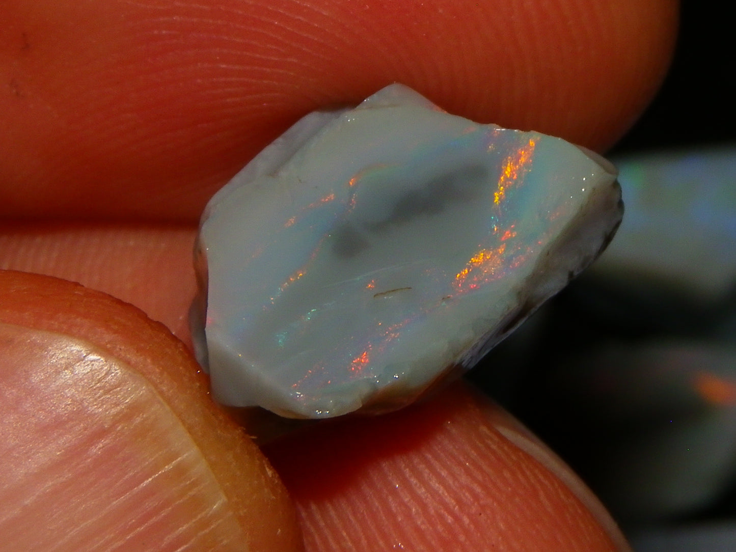 Nice Lightning Ridge Opal Grey/Light Rubs 41cts Pink/Green/Blue Fires Australia