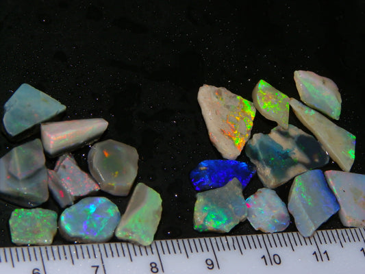 Nice Lightning Ridge/Mintabie Opal Rubs Parcel 37cts Multicolours Australia