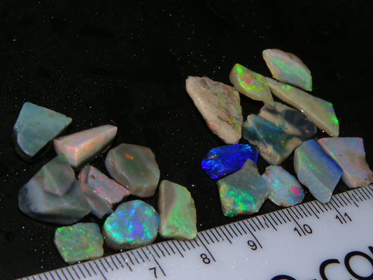 Nice Lightning Ridge/Mintabie Opal Rubs Parcel 37cts Multicolours Australia