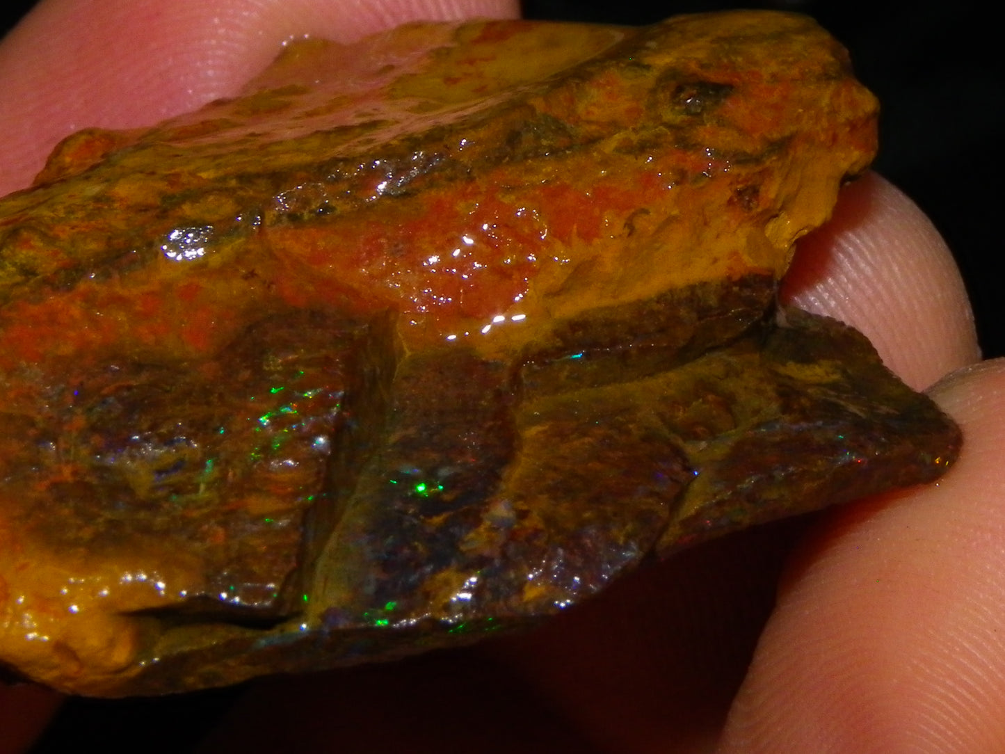 Nice Queensland Matrix Opal Parcel 310cts red/Green/Blue Fires Ironstones