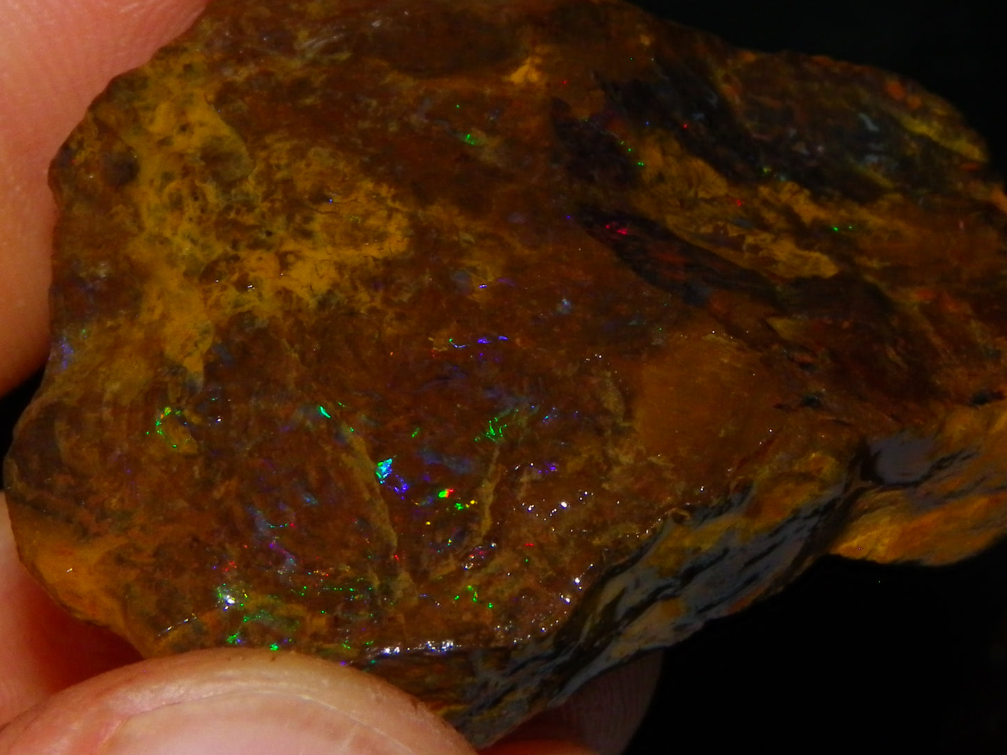 Nice Queensland Matrix Opal Parcel 310cts red/Green/Blue Fires Ironstones