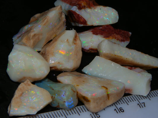 Nice Coober Pedy Seam Opal Rough/Specimens 108.6cts Multicolours White/Milky Base