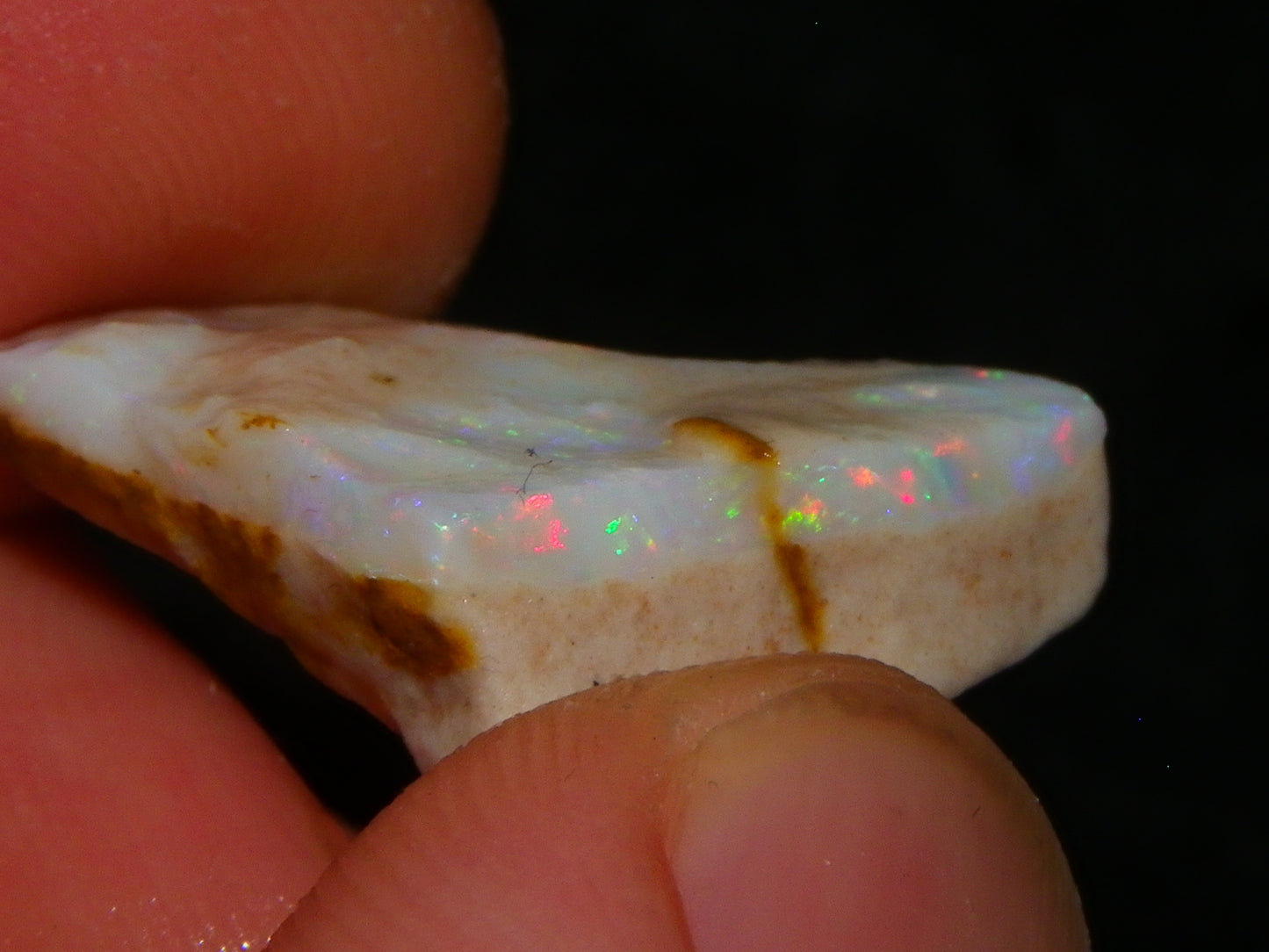 Nice Coober Pedy Seam Opal Rough/Specimens 108.6cts Multicolours White/Milky Base