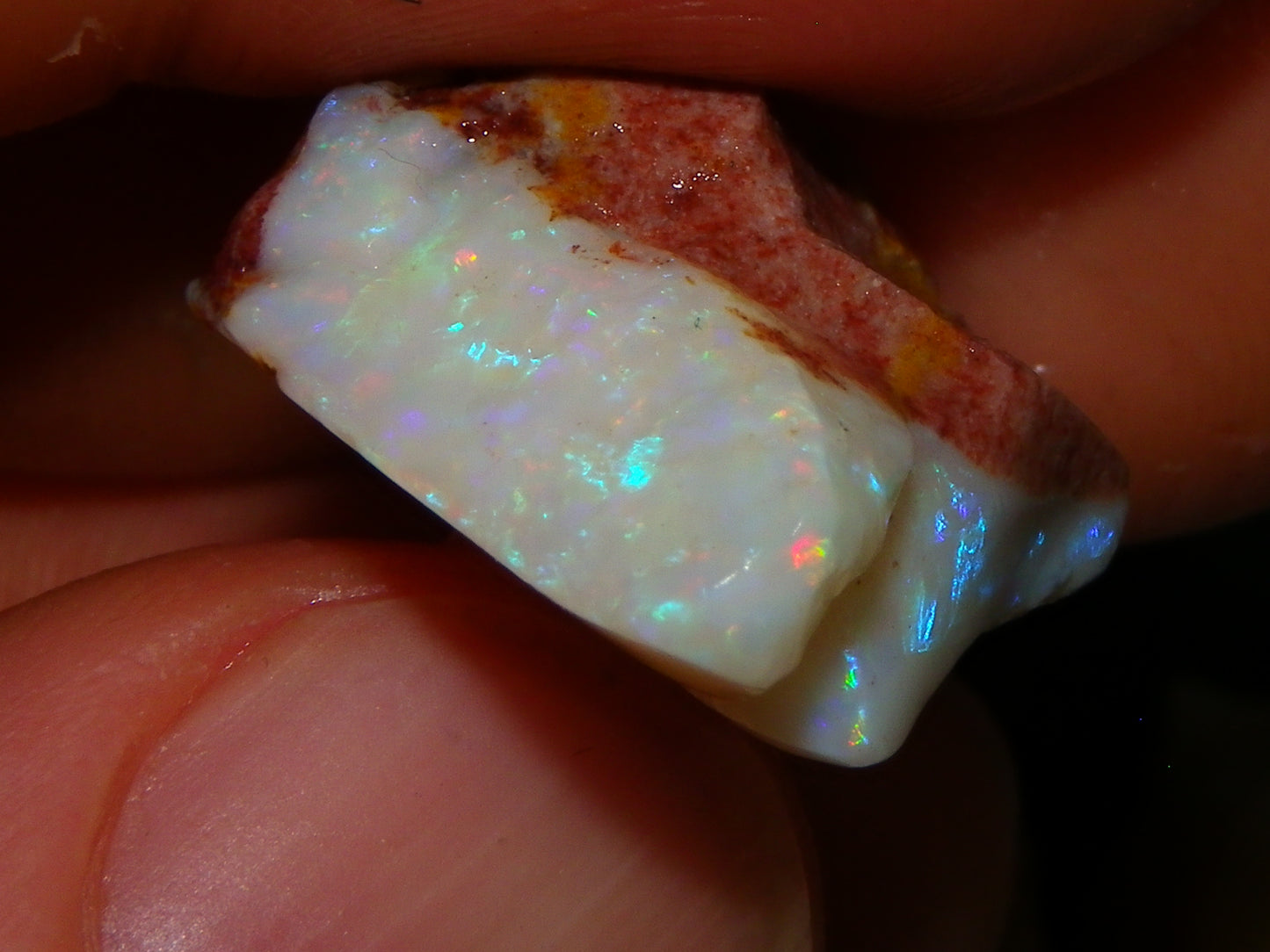 Nice Coober Pedy Seam Opal Rough/Specimens 108.6cts Multicolours White/Milky Base