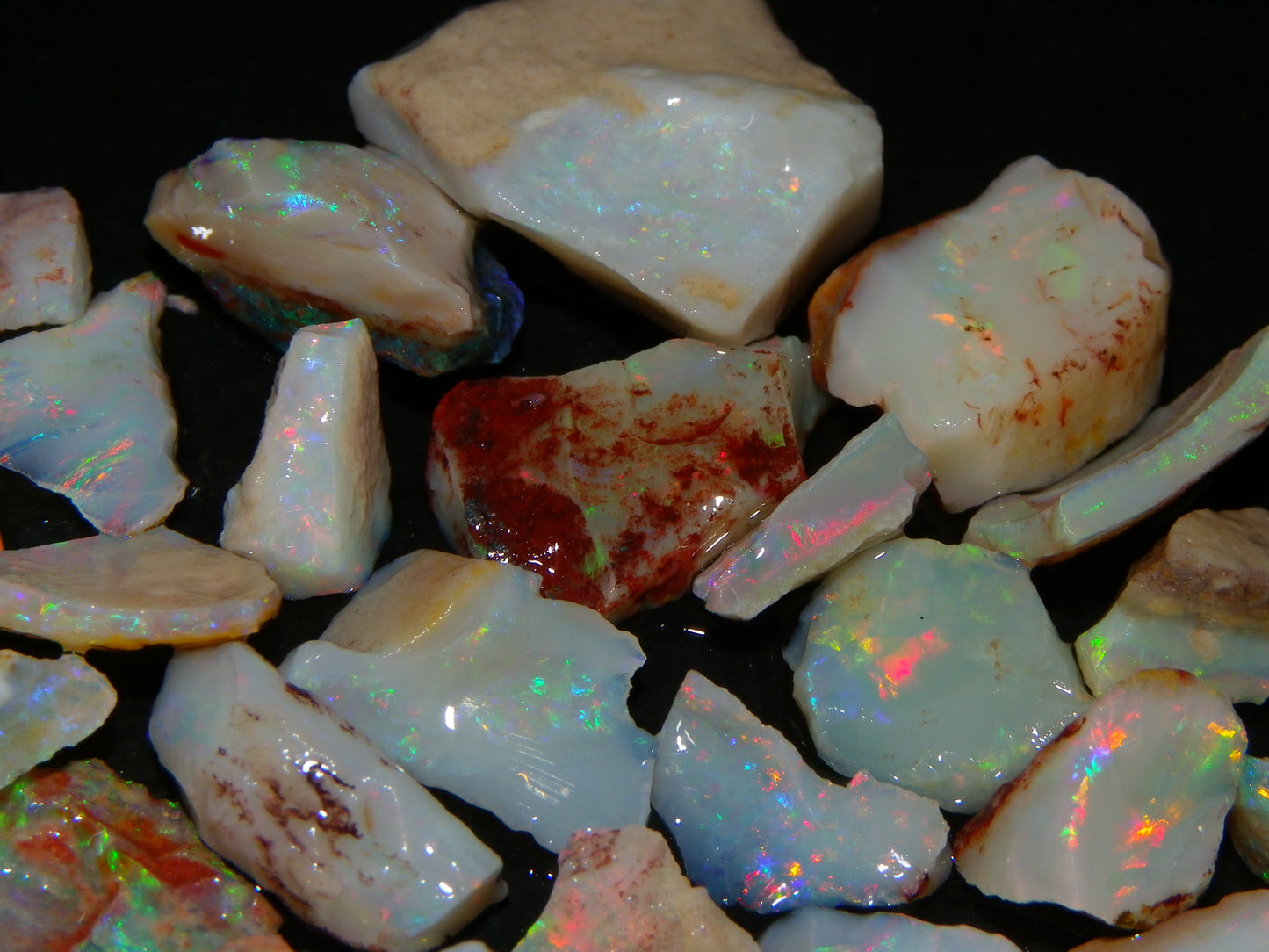 Nice Coober Pedy Opal Rough/Specimens 85.4cts Multicolour Milky/Crystal :)