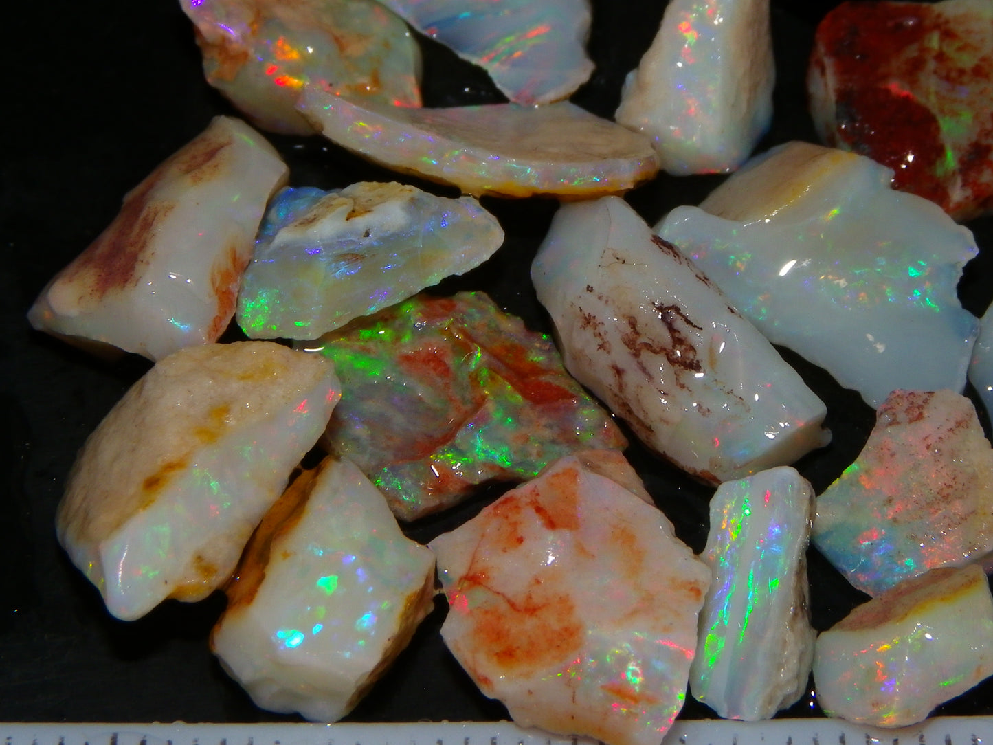 Nice Coober Pedy Opal Rough/Specimens 85.4cts Multicolour Milky/Crystal :)