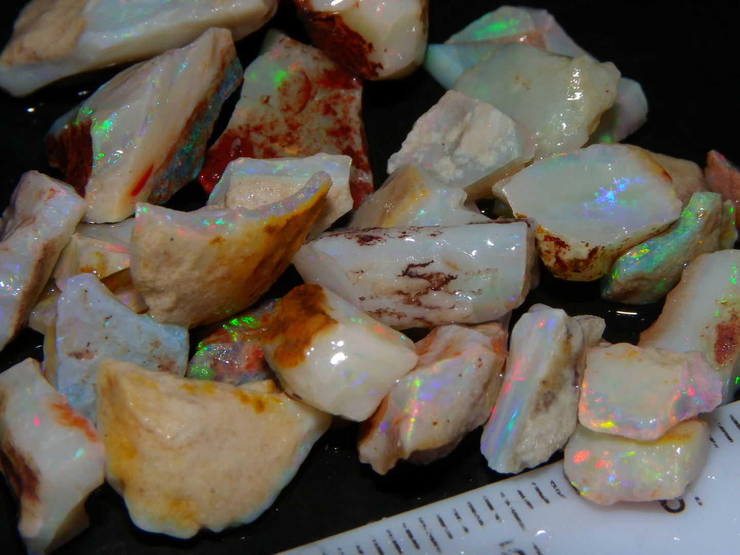 Nice Coober Pedy Opal Rough/Specimens 85.4cts Multicolour Milky/Crystal :)