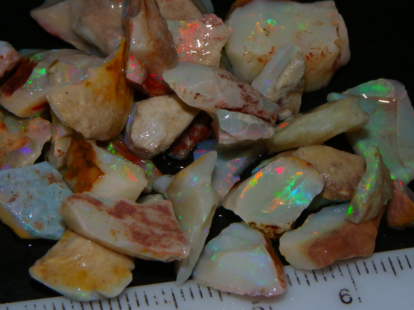 Nice Coober Pedy Opal Rough/Specimens 85.4cts Multicolour Milky/Crystal :)