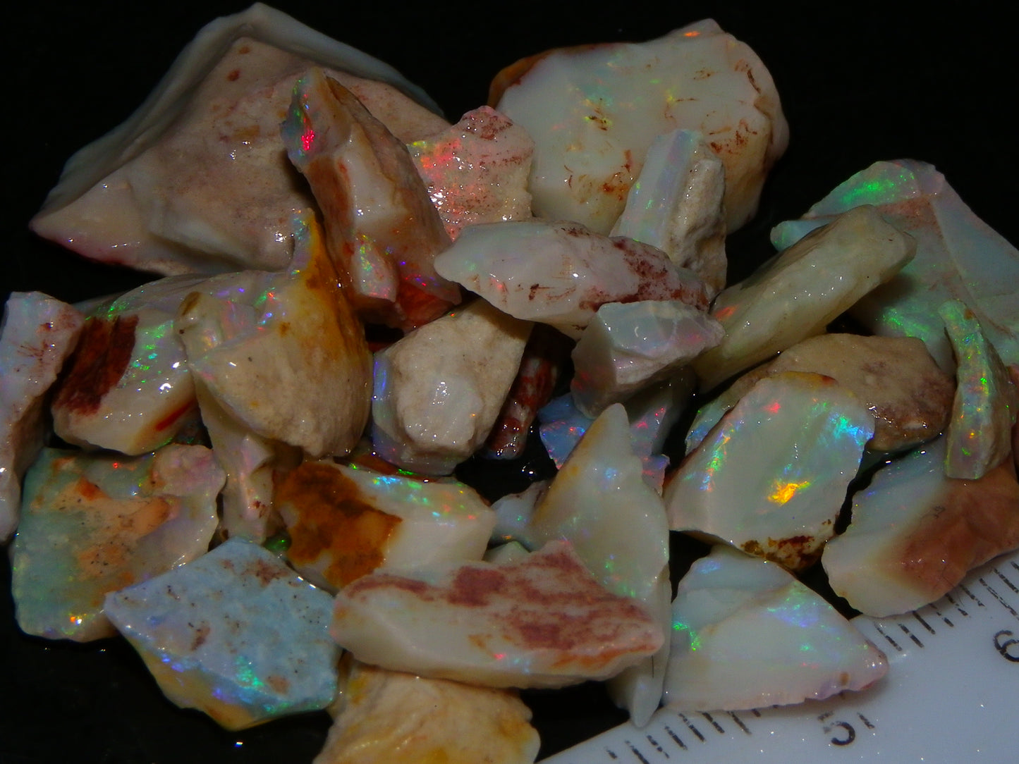 Nice Coober Pedy Opal Rough/Specimens 85.4cts Multicolour Milky/Crystal :)