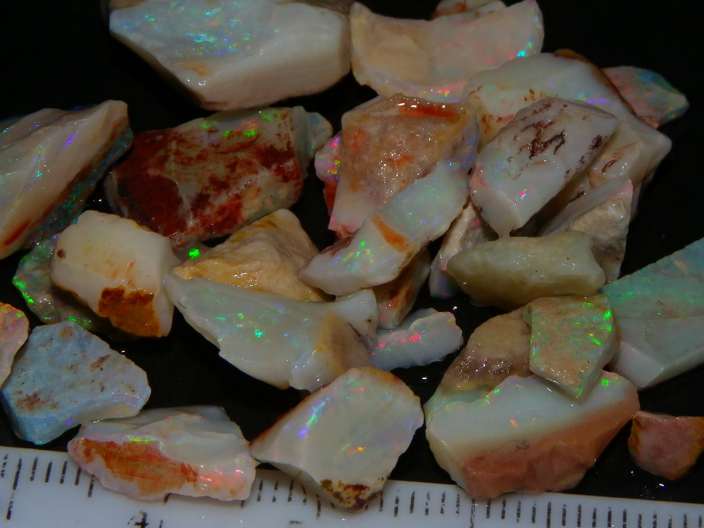 Nice Coober Pedy Opal Rough/Specimens 85.4cts Multicolour Milky/Crystal :)