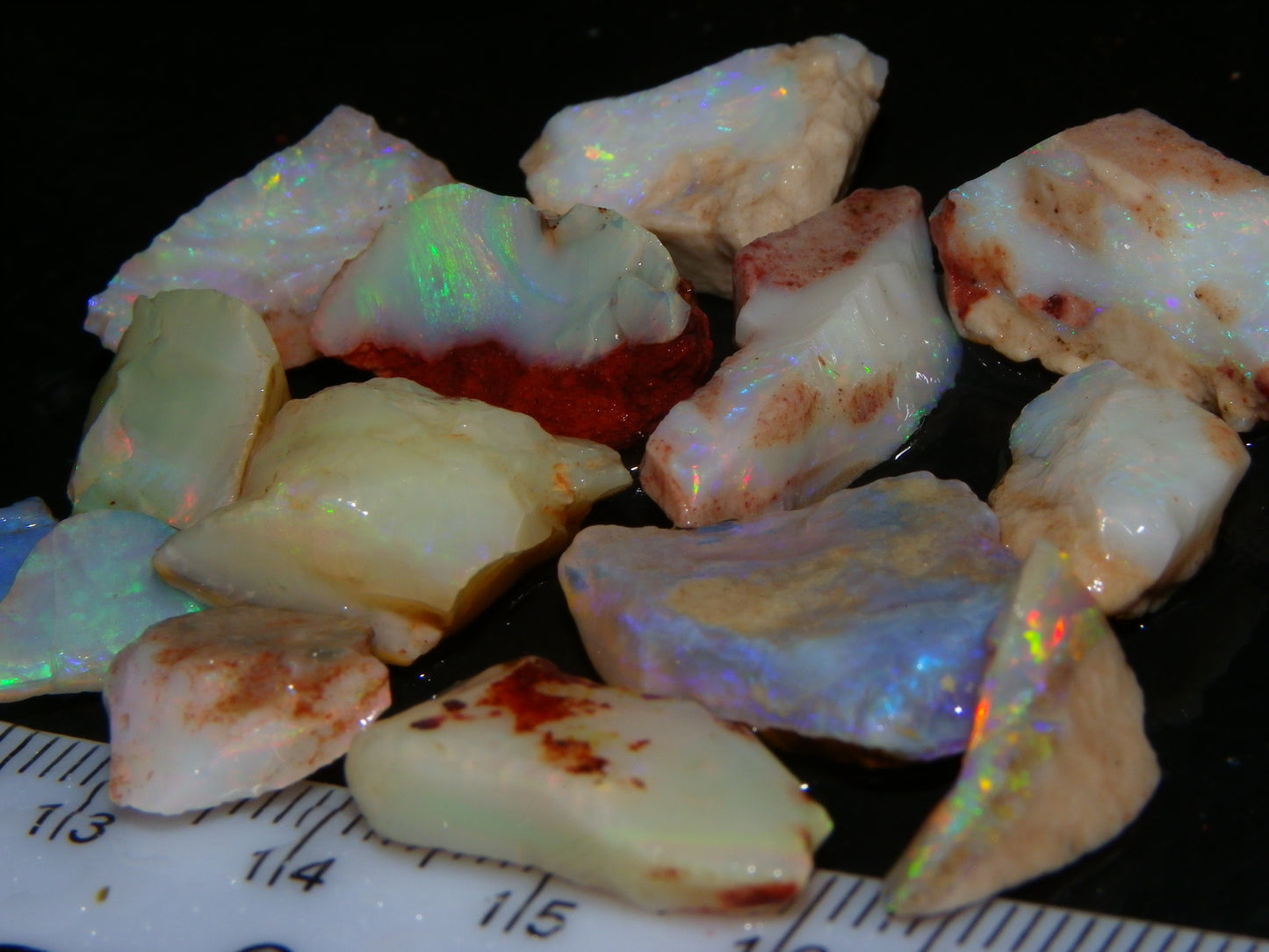 Nice Rough Coober Pedy Opal Parcel 77cts Seam/Crystal Lot Blue/Purples/Multicolours