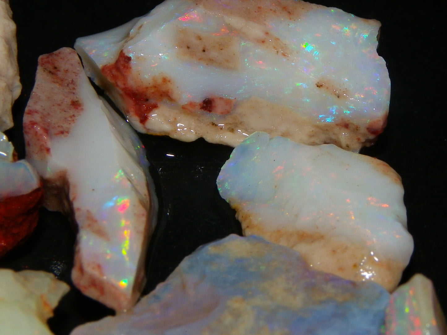 Nice Rough Coober Pedy Opal Parcel 77cts Seam/Crystal Lot Blue/Purples/Multicolours